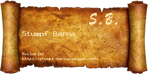 Stumpf Barna névjegykártya
